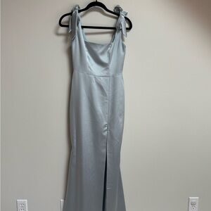 Dessy Group Square Neck Bridesmaid Dress in Mist